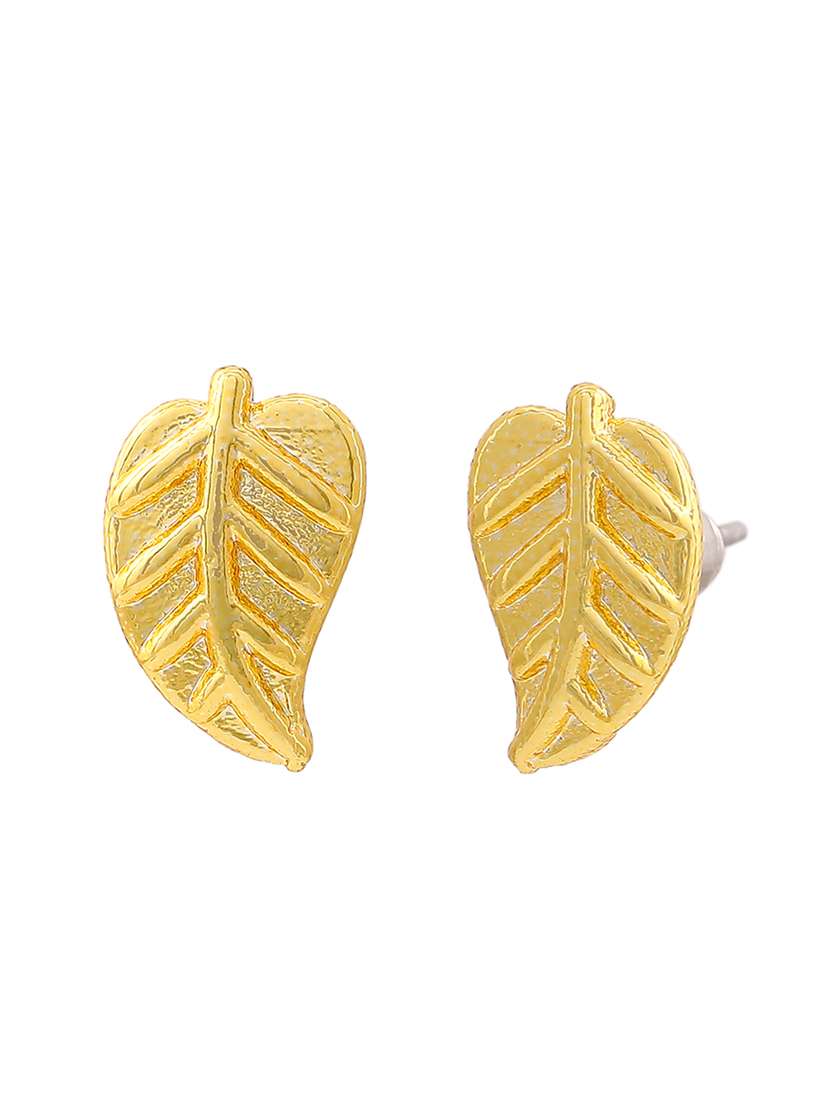 gold metal studs earring - 17327926 - Standard Image - 2