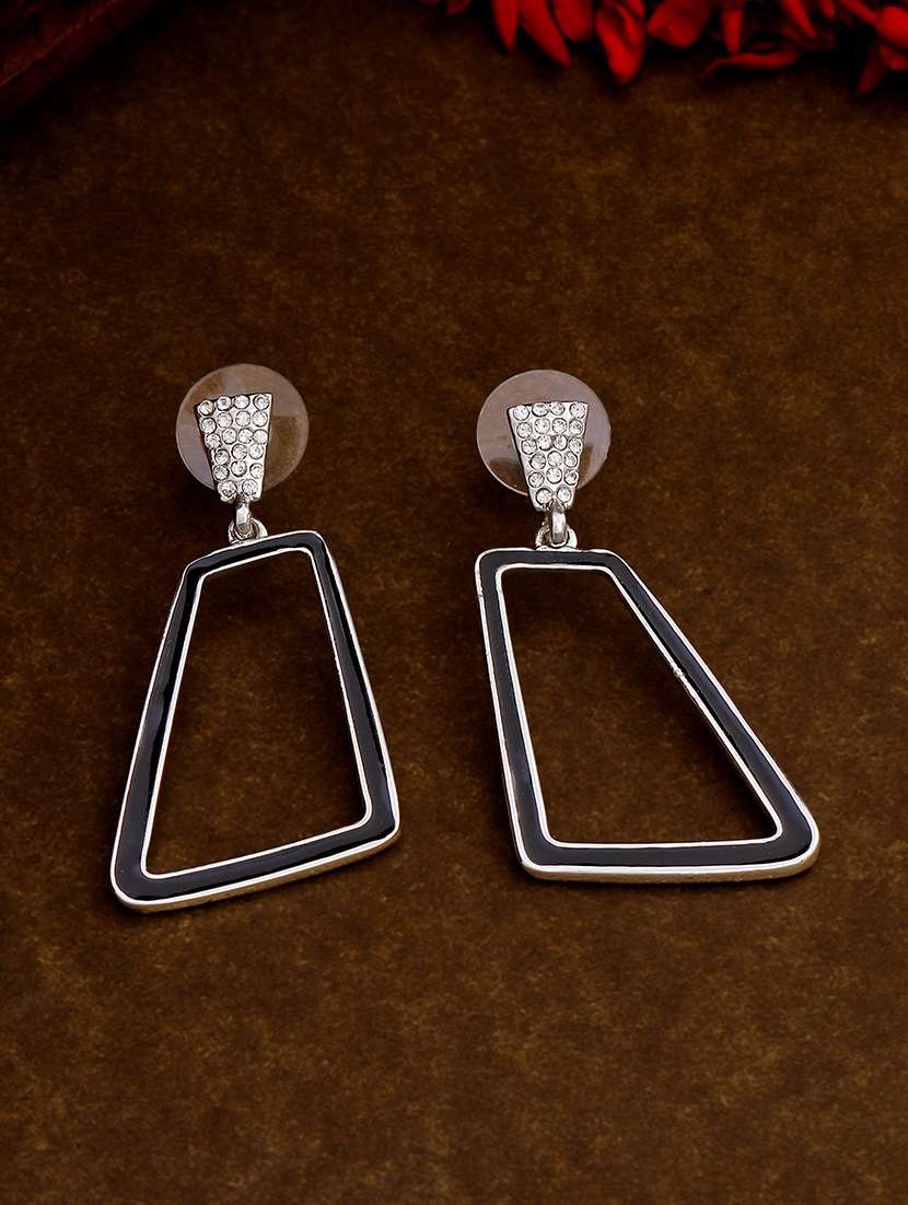 black metal chandellier earring