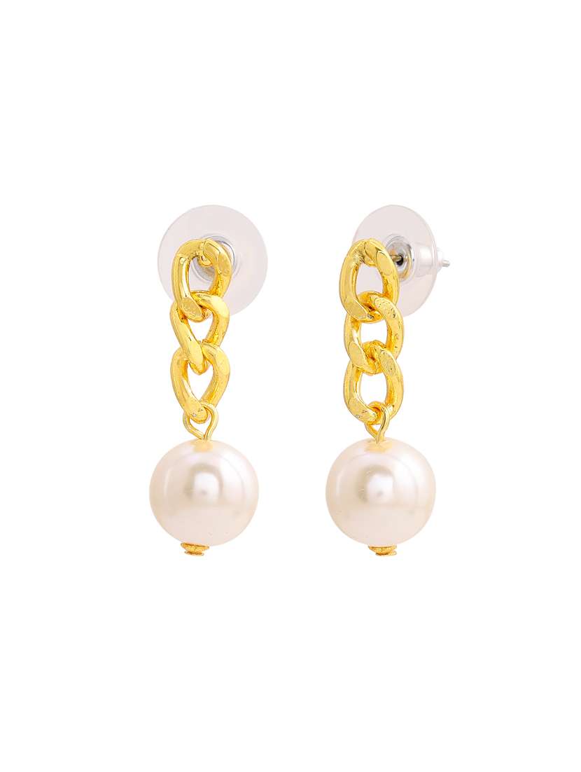 white metal drop earring - 17327931 - Standard Image - 2
