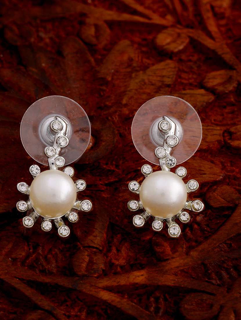 white metal studs earring