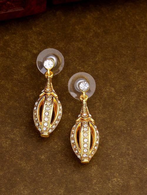 gold metal drop earring - 17327946 -  Standard Image - 0