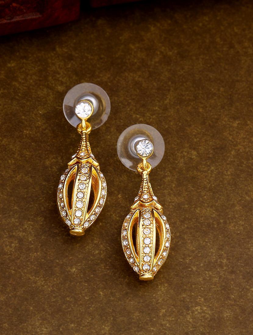 gold metal drop earring - 17327946 -  Zoom Image - 0