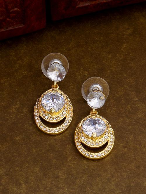 white metal drop earring - 17327949 - Standard Image - 0