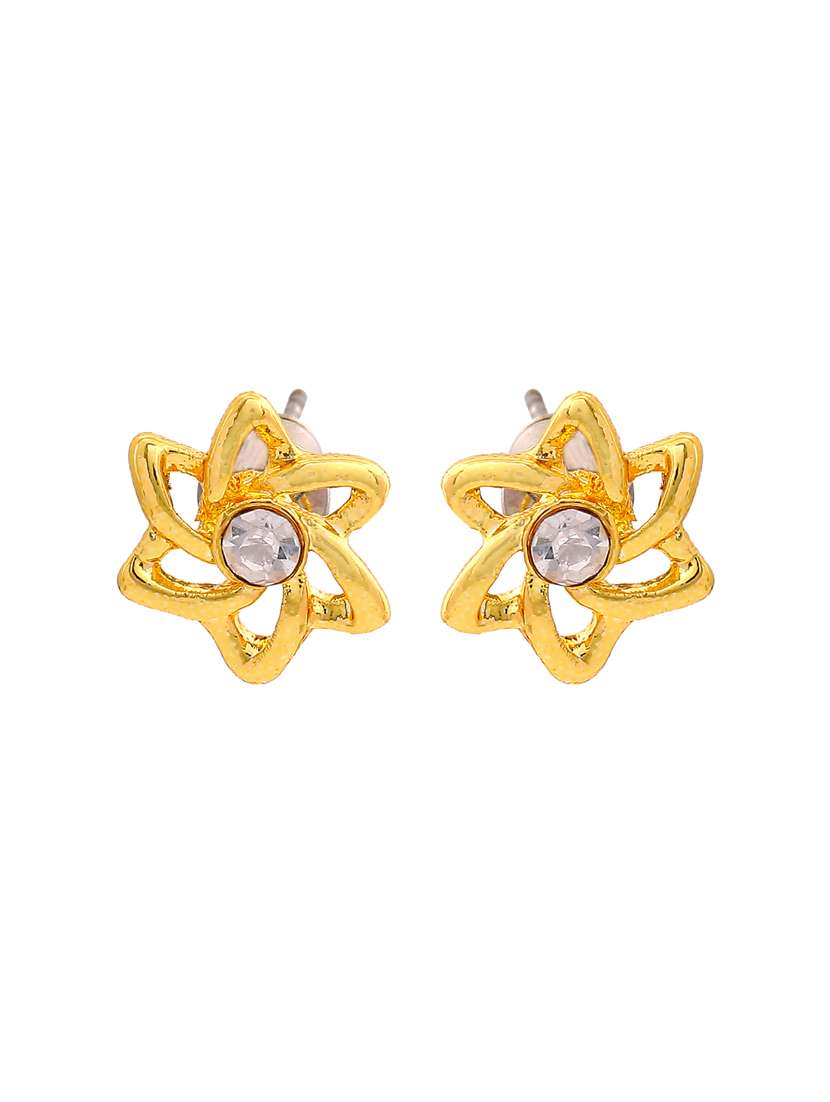 gold metal studs earring - 17327952 - Standard Image - 2