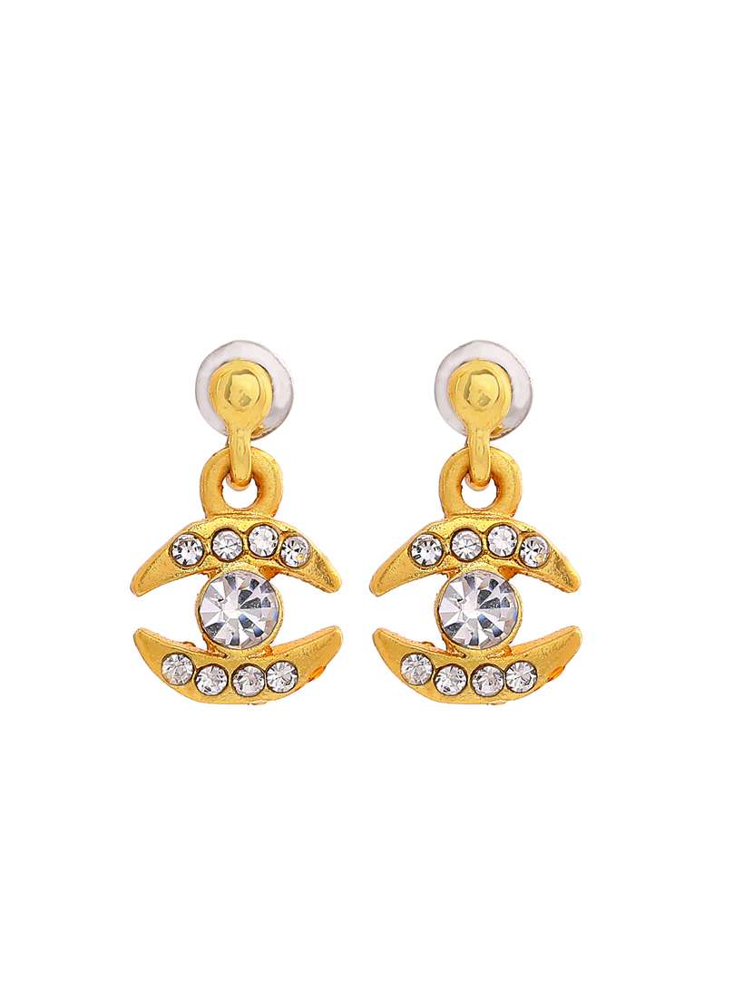 gold metal drop earring - 17327953 - Standard Image - 2