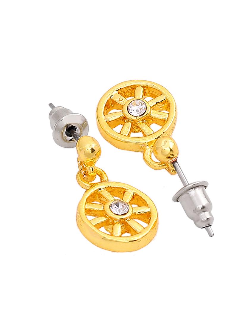 gold metal drop earring - 17327954 - Standard Image - 2