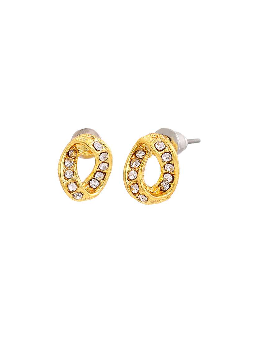 gold metal studs earring - 17327967 - Standard Image - 2