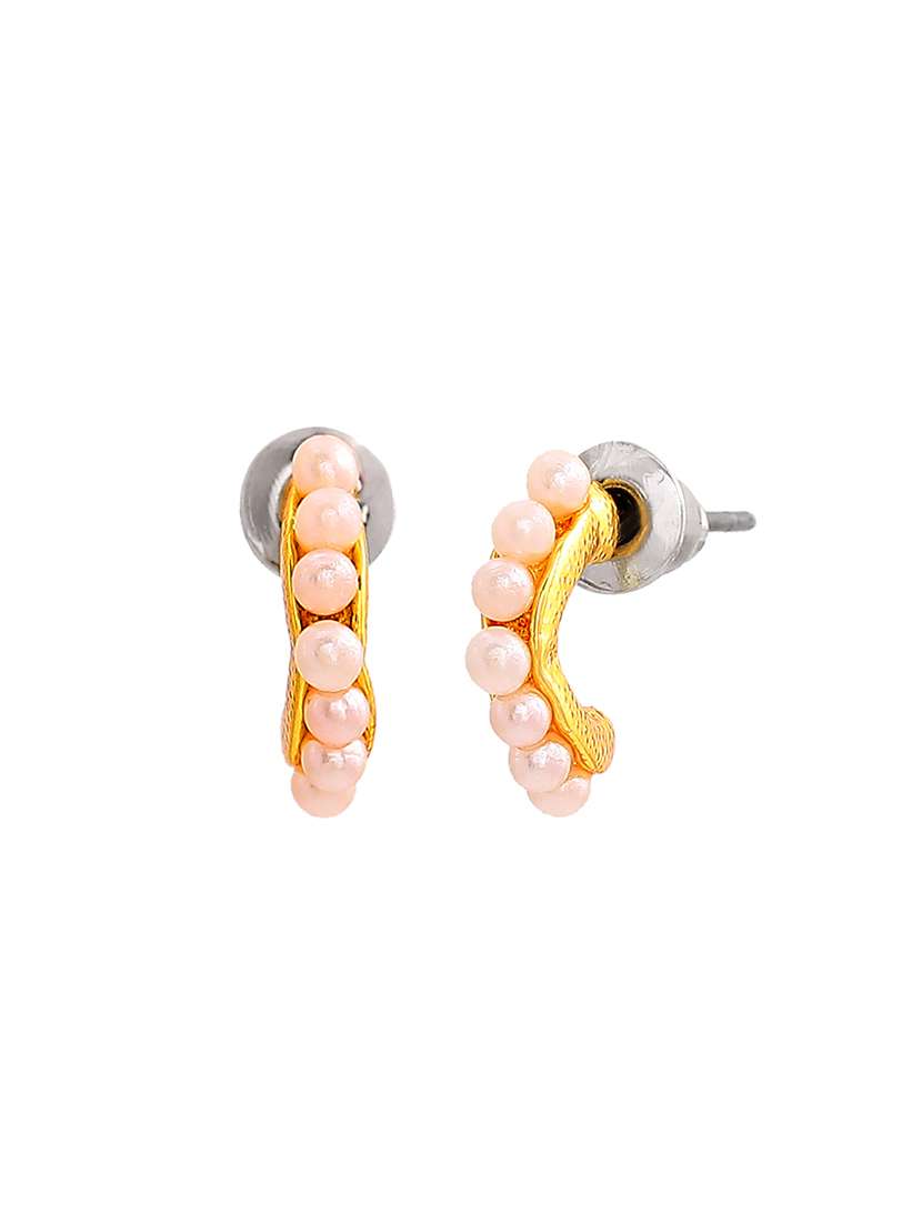 gold metal studs earring - 17327969 - Standard Image - 2