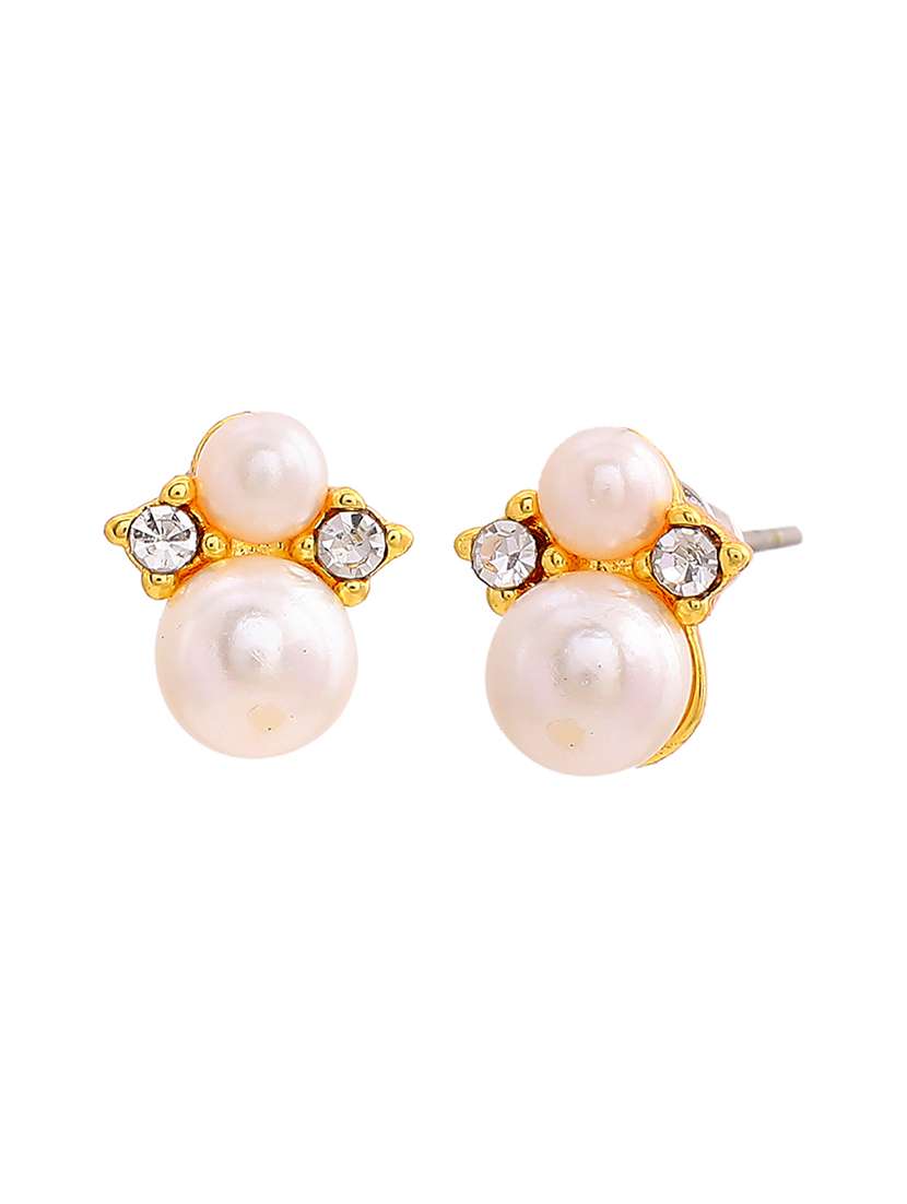 gold metal studs earring - 17327972 -  Standard Image - 2