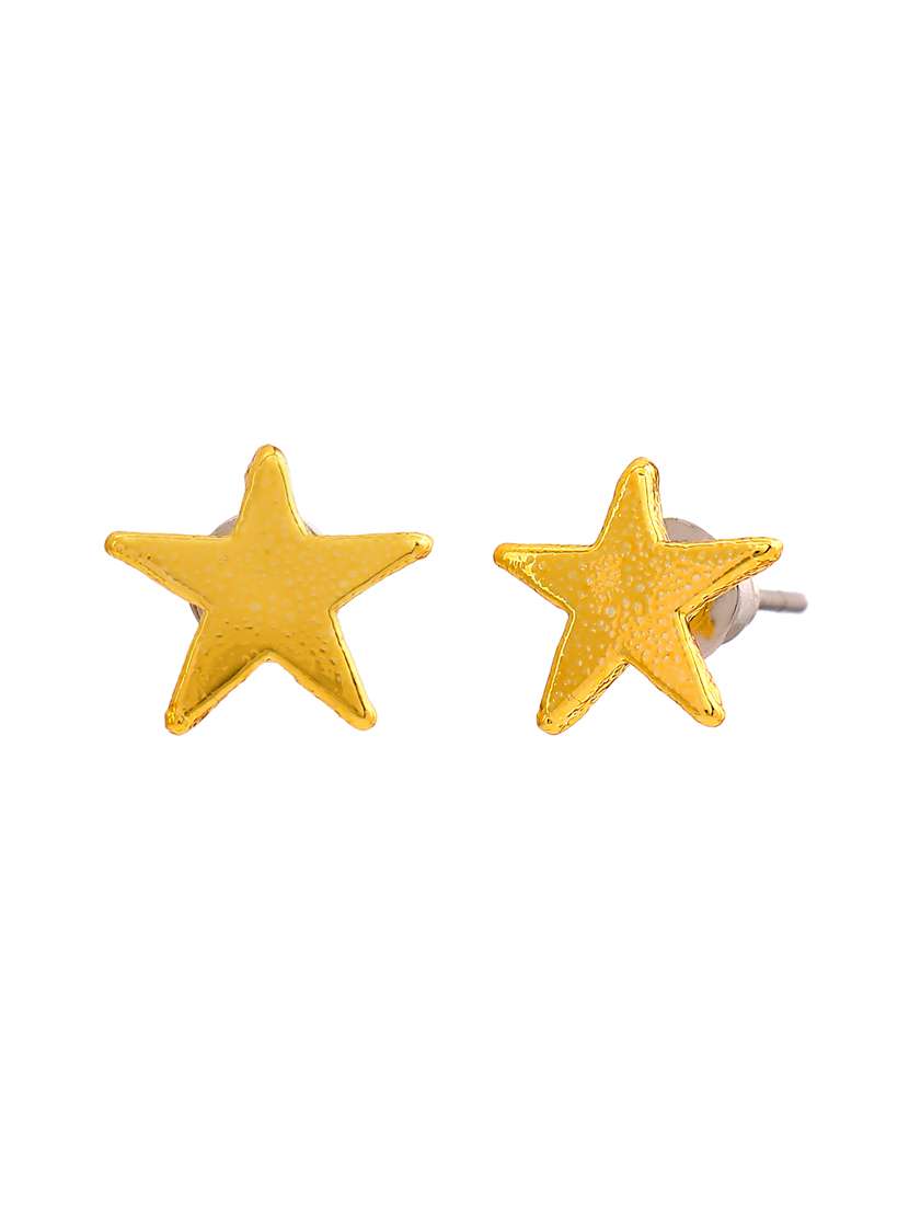 gold metal studs earring - 17327975 - Standard Image - 2
