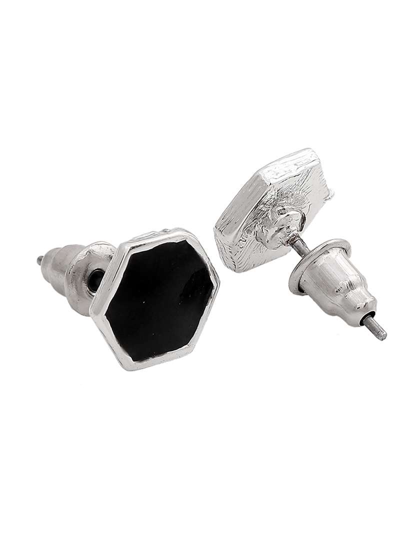 black metal studs earring - 17327980 - Standard Image - 2
