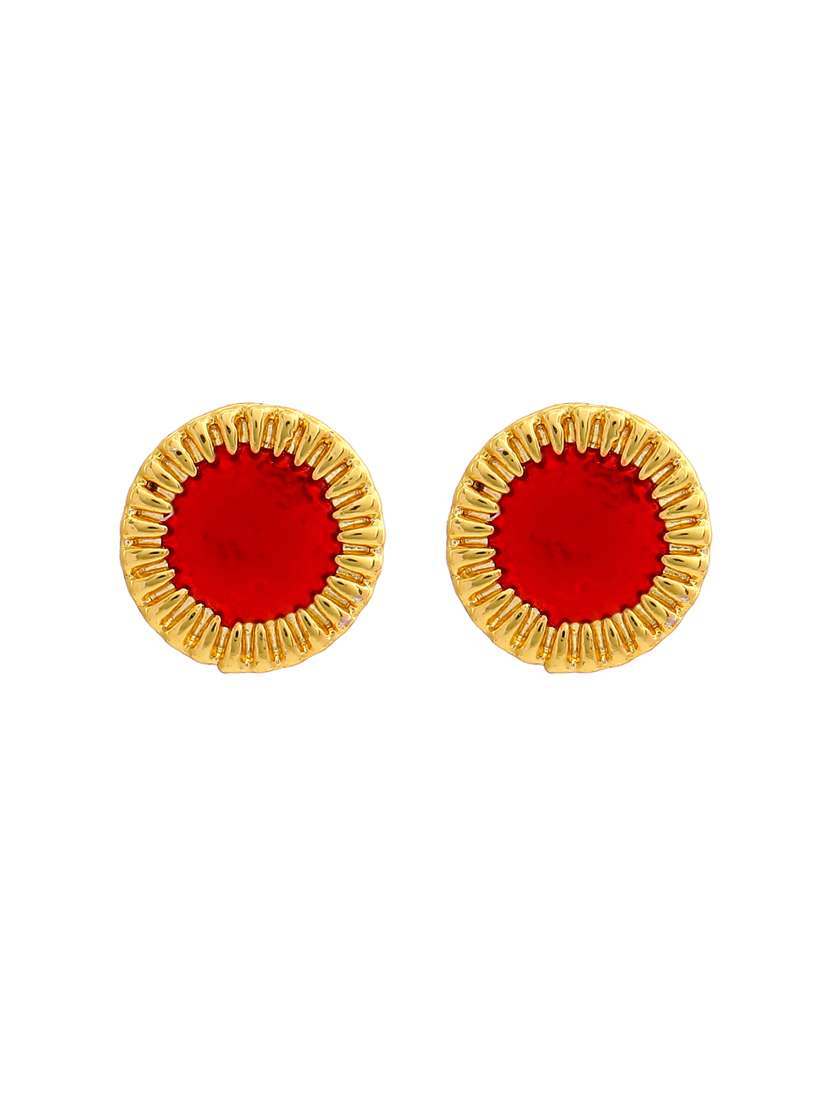 red metal studs earring - 17327981 - Standard Image - 2