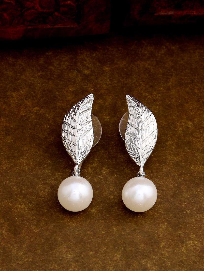 silver metal drop earring