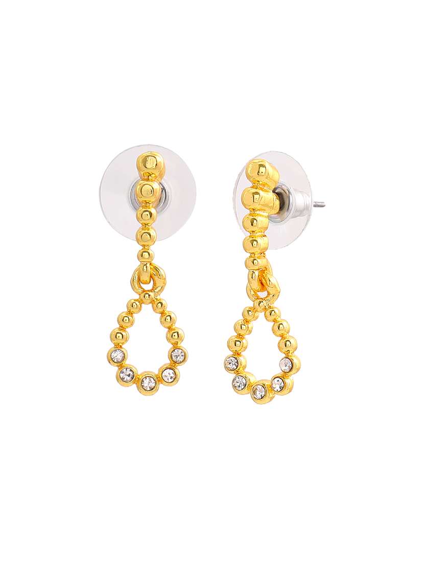 gold metal drop earring - 17327996 - Standard Image - 2