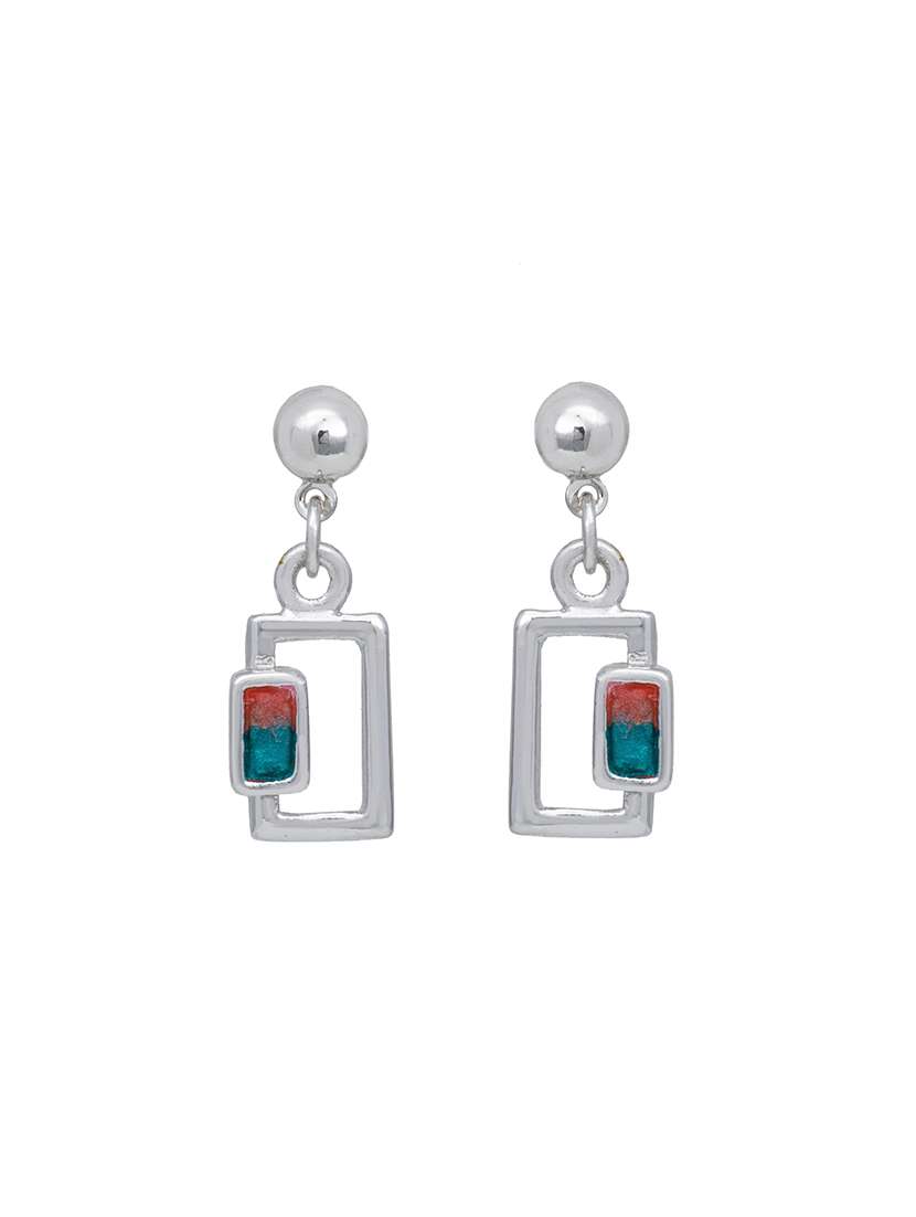 blue metal drop earring - 17328003 - Standard Image - 2