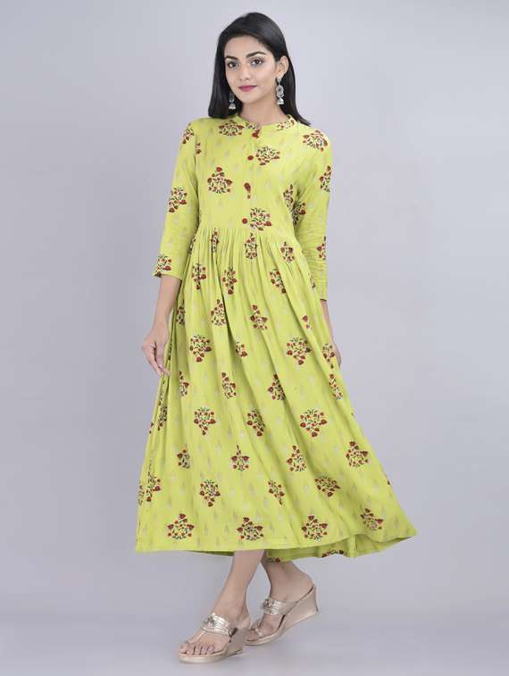 floral print flared ethnic dress