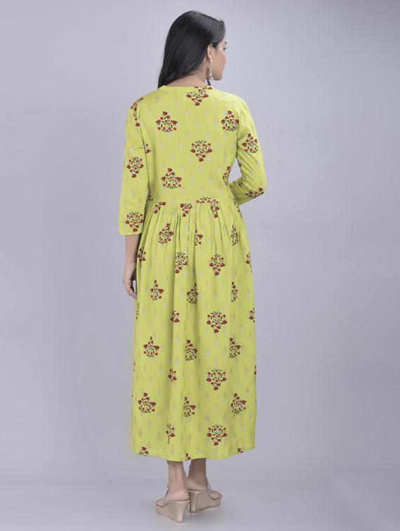 floral print flared ethnic dress - 17328283 - Standard Image - 2