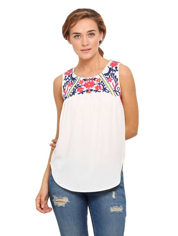 women's straight round neck top