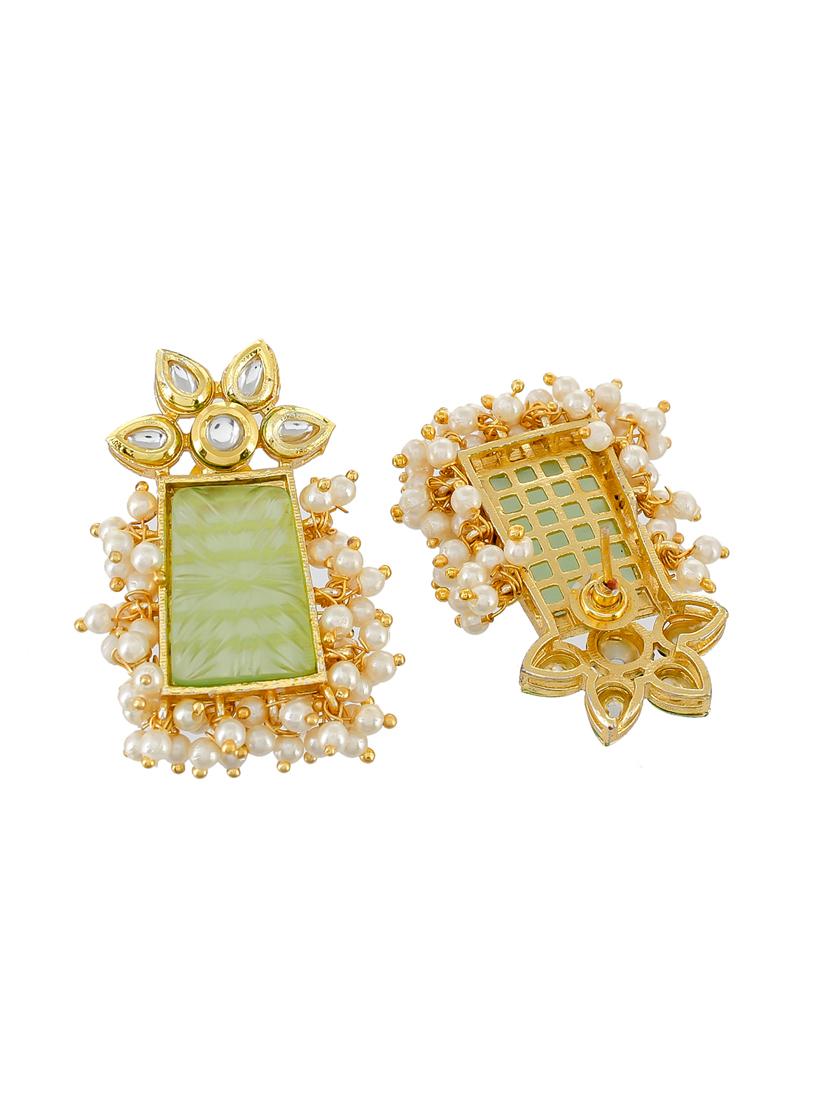 gold brass drop earring - 17333763 - Standard Image - 2