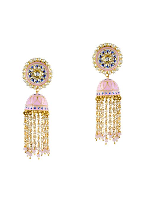 gold brass jhumka earring - 17333790 -  Standard Image - 0