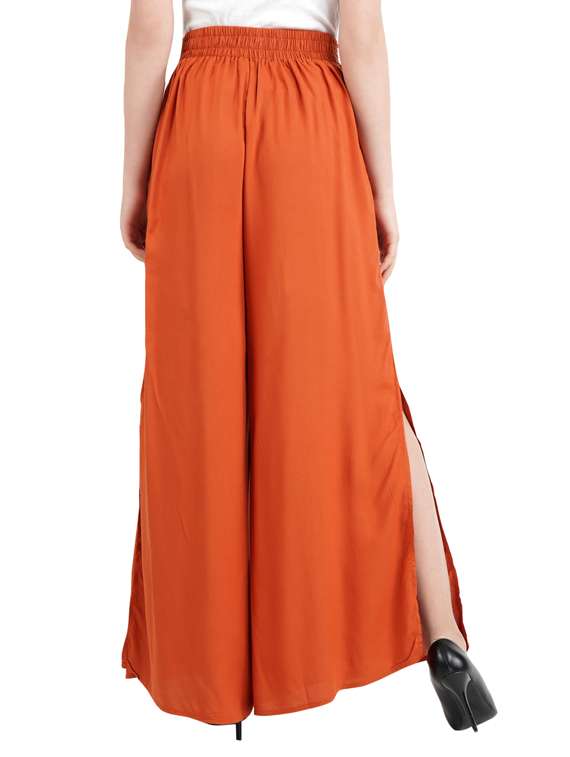 pocket detail side slit palazzo - 17333971 -  Standard Image - 2