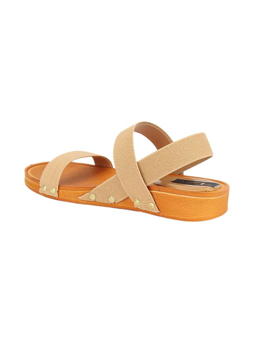 beige leatherette slip on sandals - 17334023 -  Standard Image - 2