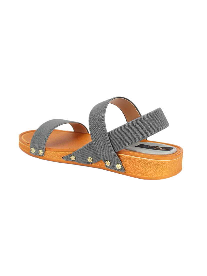 grey leatherette slip on sandals - 17334026 - Standard Image - 2