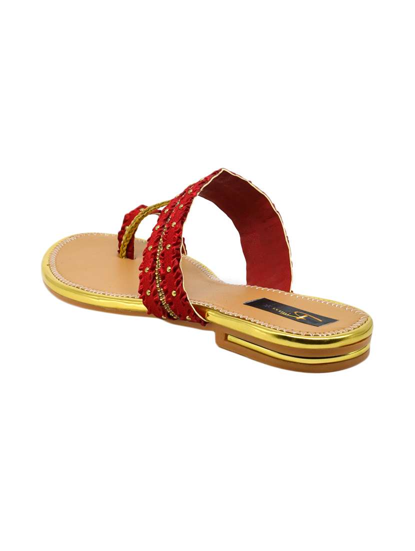 red one toe sandal - 17334033 -  Standard Image - 2