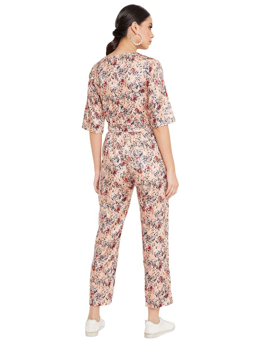 tie front floral jumpsuit  - 17334103 -  Standard Image - 2