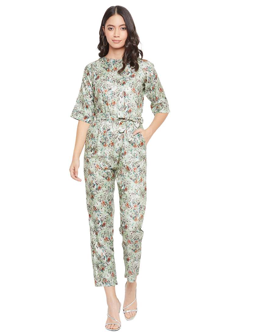 tie front floral jumpsuit 