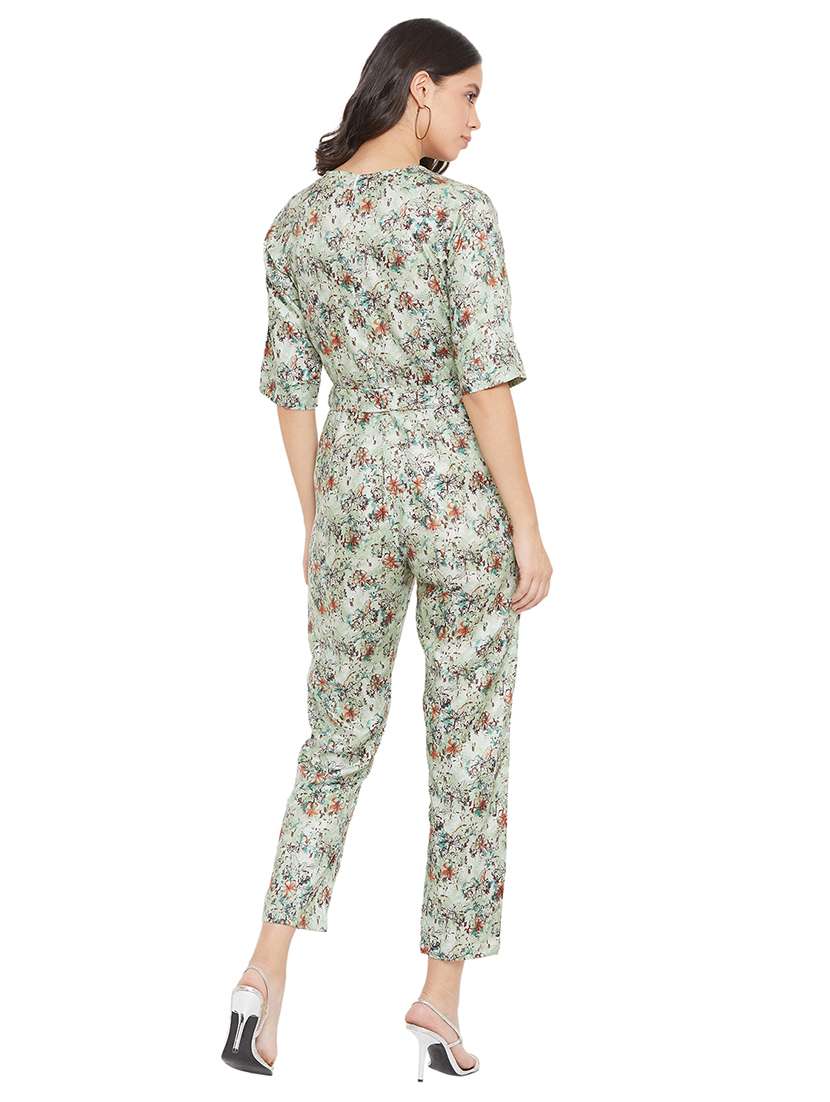 tie front floral jumpsuit  - 17334104 -  Standard Image - 2