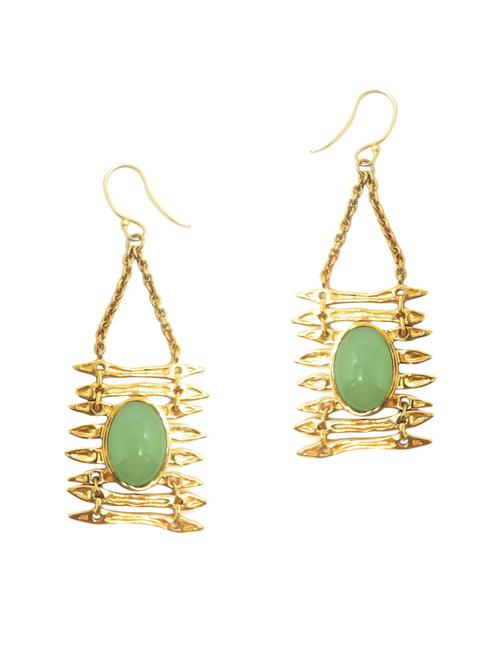 gold brass drop earring - 17334803 -  Standard Image - 0