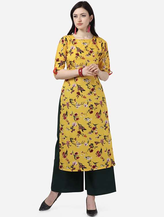 floral straight kurta