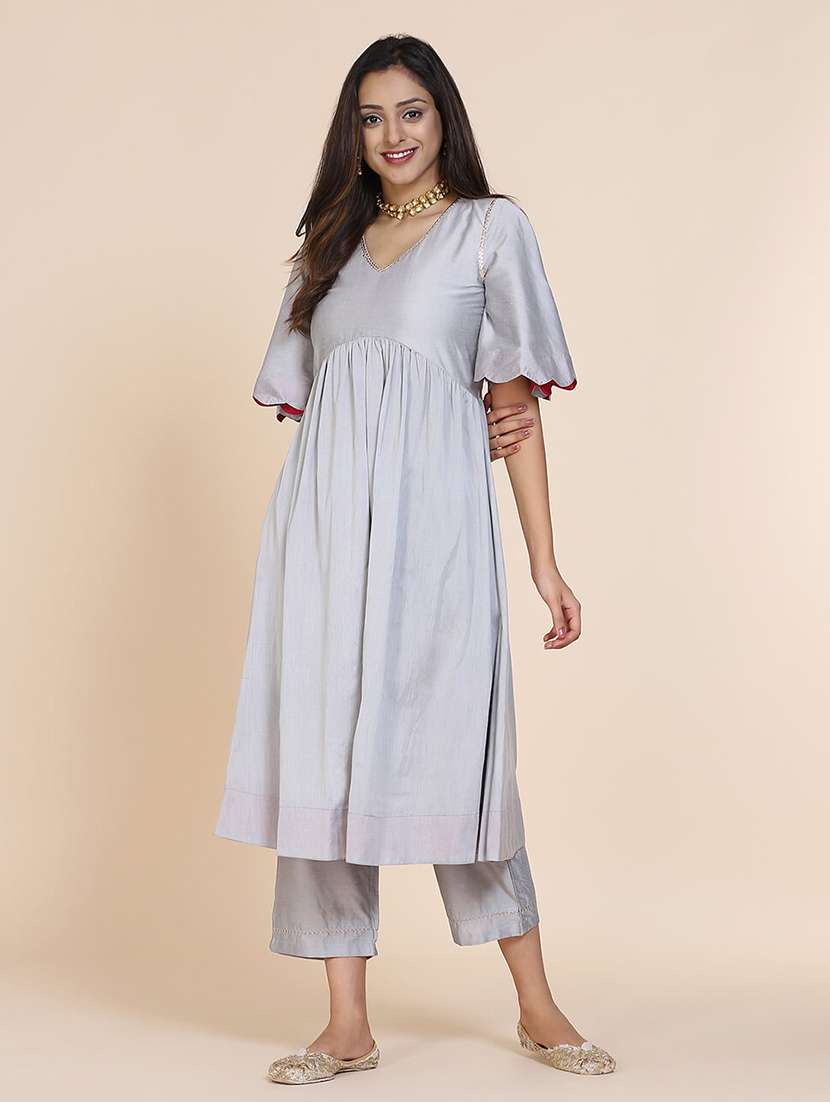solid flared kurta