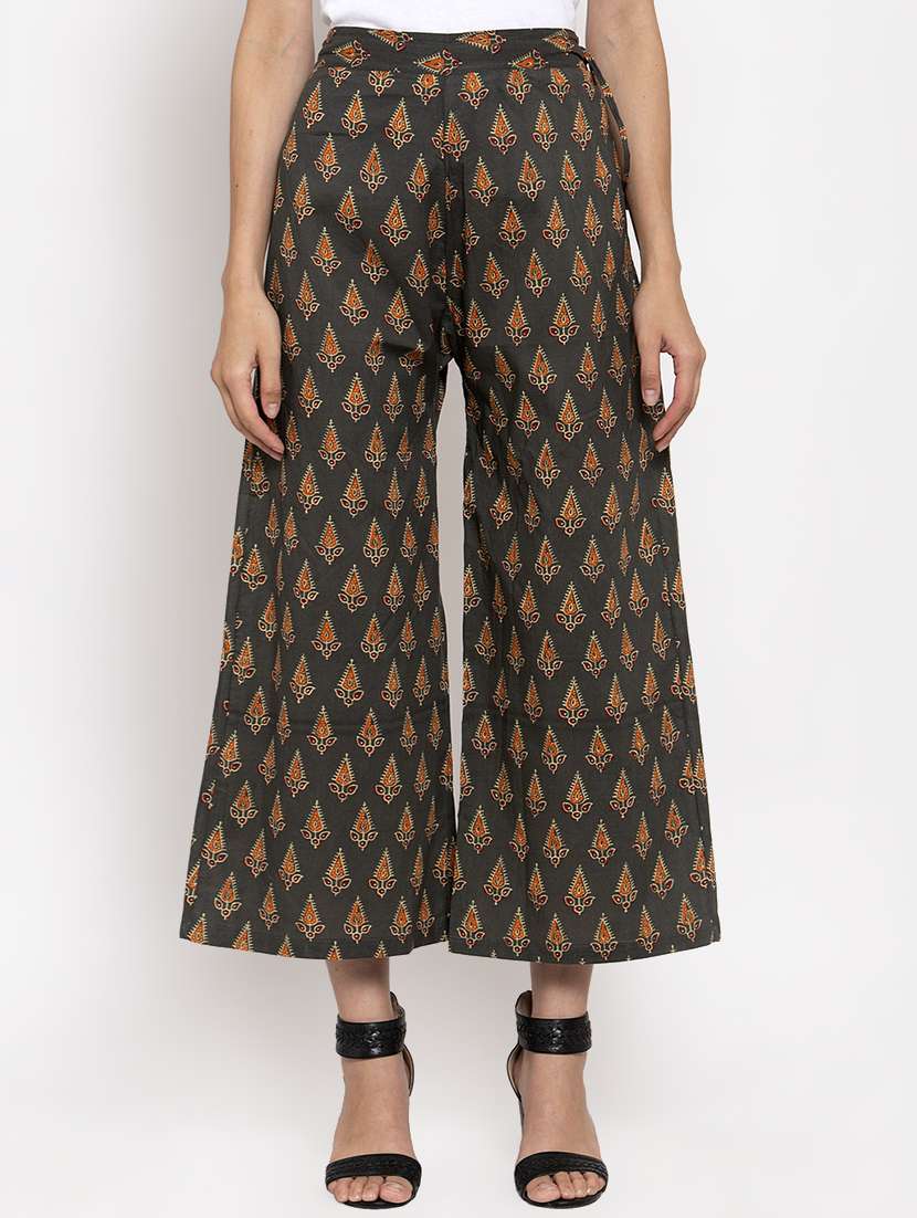 high rise printed palazzo 