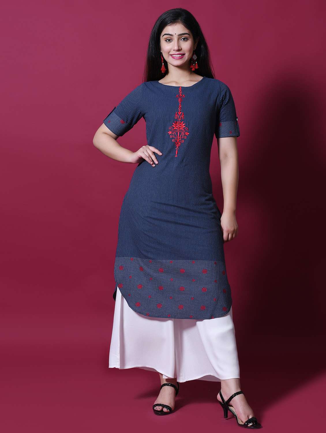 solid kurta palazzo set