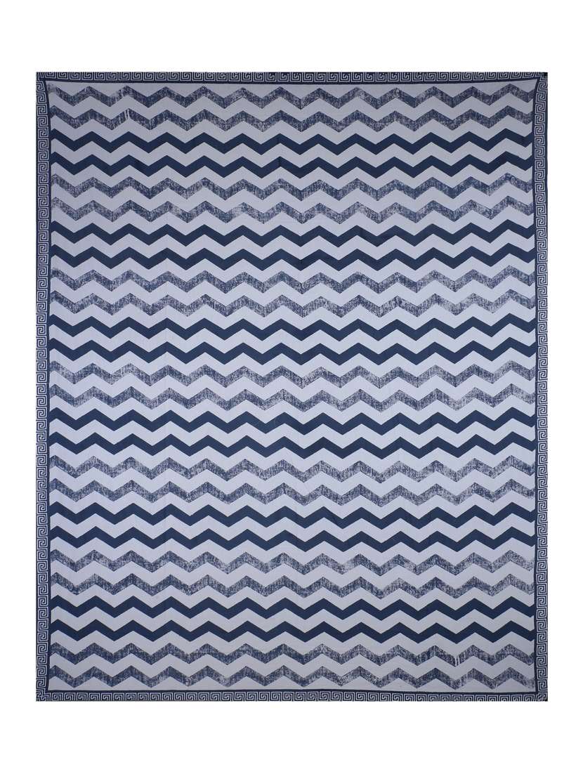 texstylers 100% cotton jaipuri block printed geometric double bedsheet with 2 pillow covers - 17336640 - Standard Image - 2