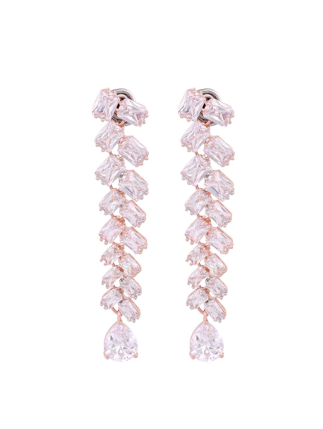 white brass drop earring