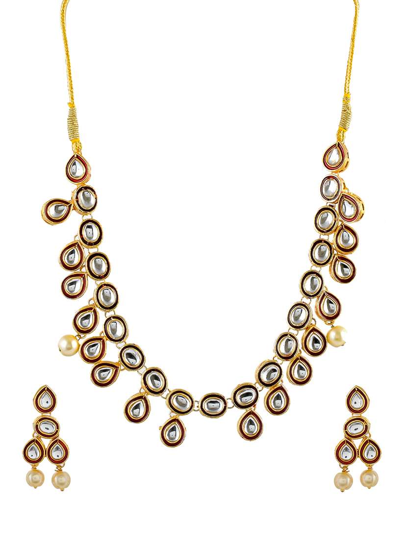 gold tone brass necklaces with earring