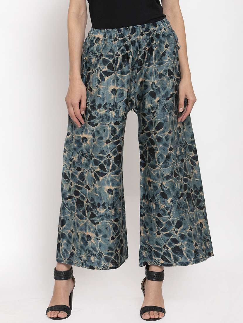 high rise printed palazzo 