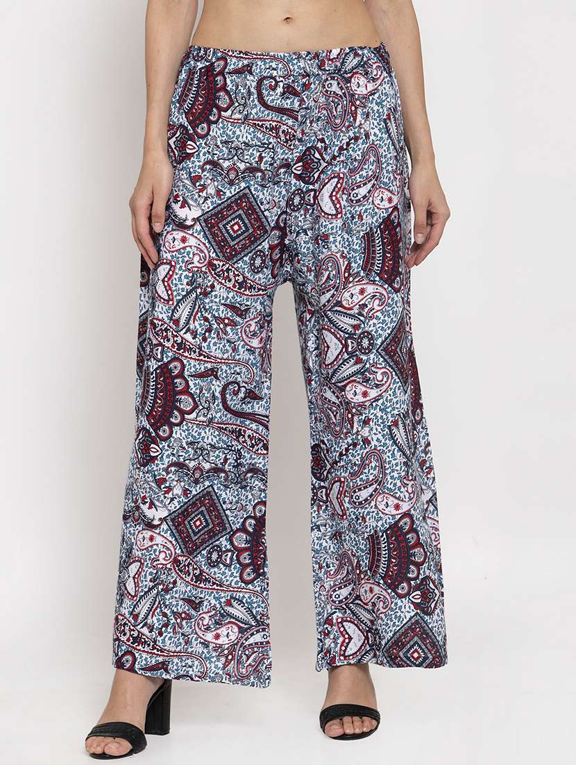 mid rise printed palazzo 