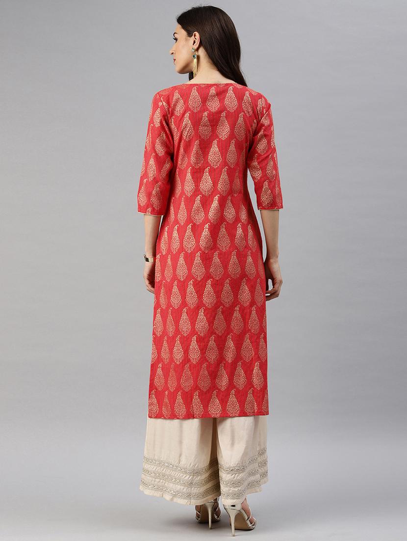 paisley straight kurta - 17338929 - Standard Image - 2