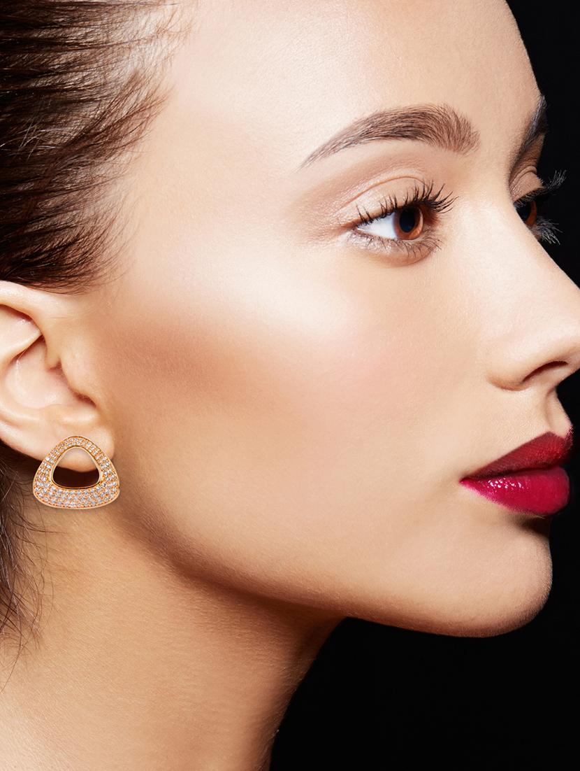 metallic brass studs earring - 17339097 - Standard Image - 2