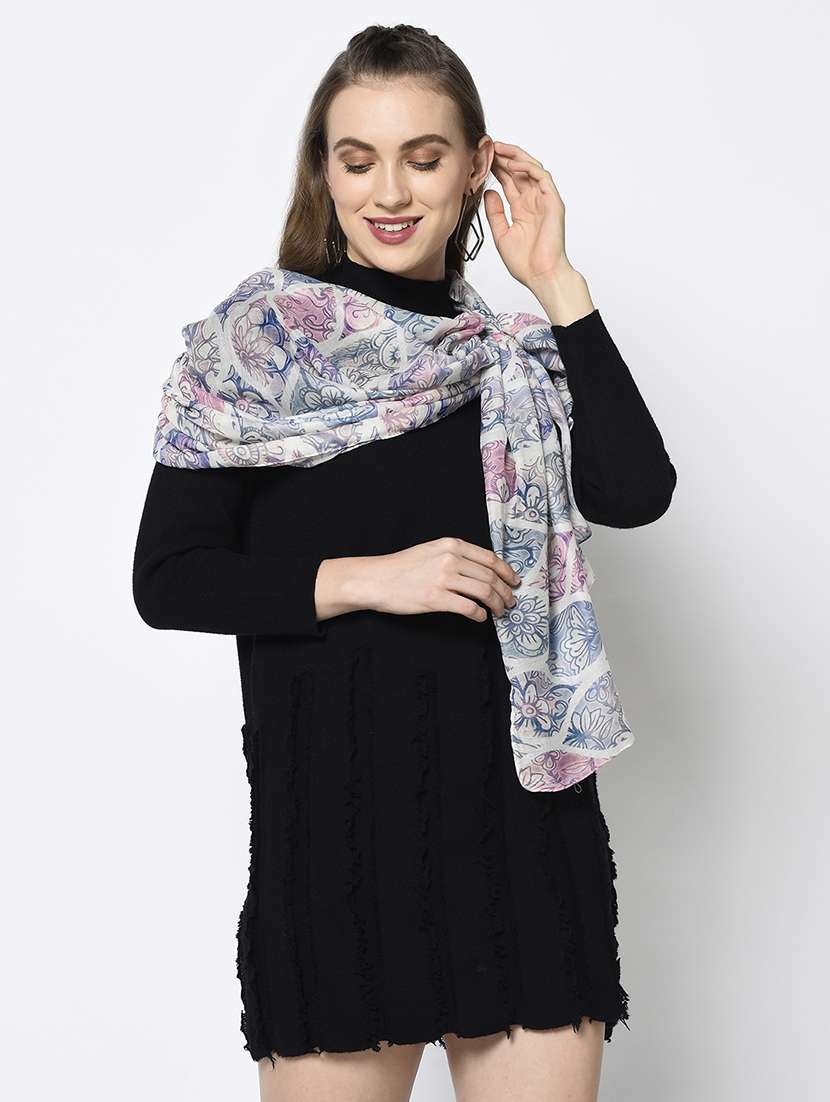 white modal silk stole