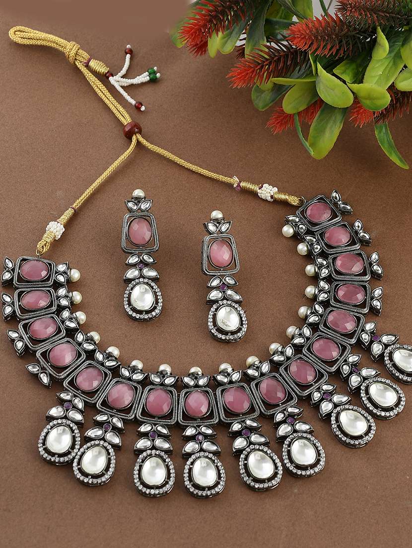 gold plated long pendants with earring