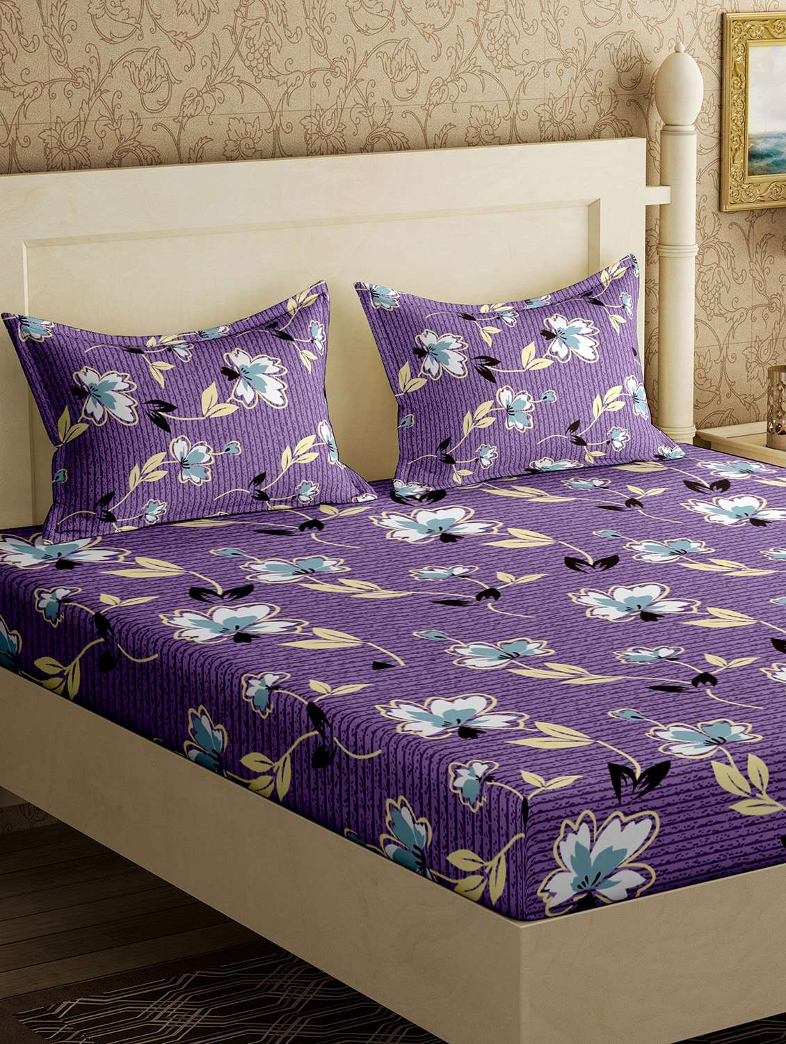 cotton double bedsheet with 2 pillow covers