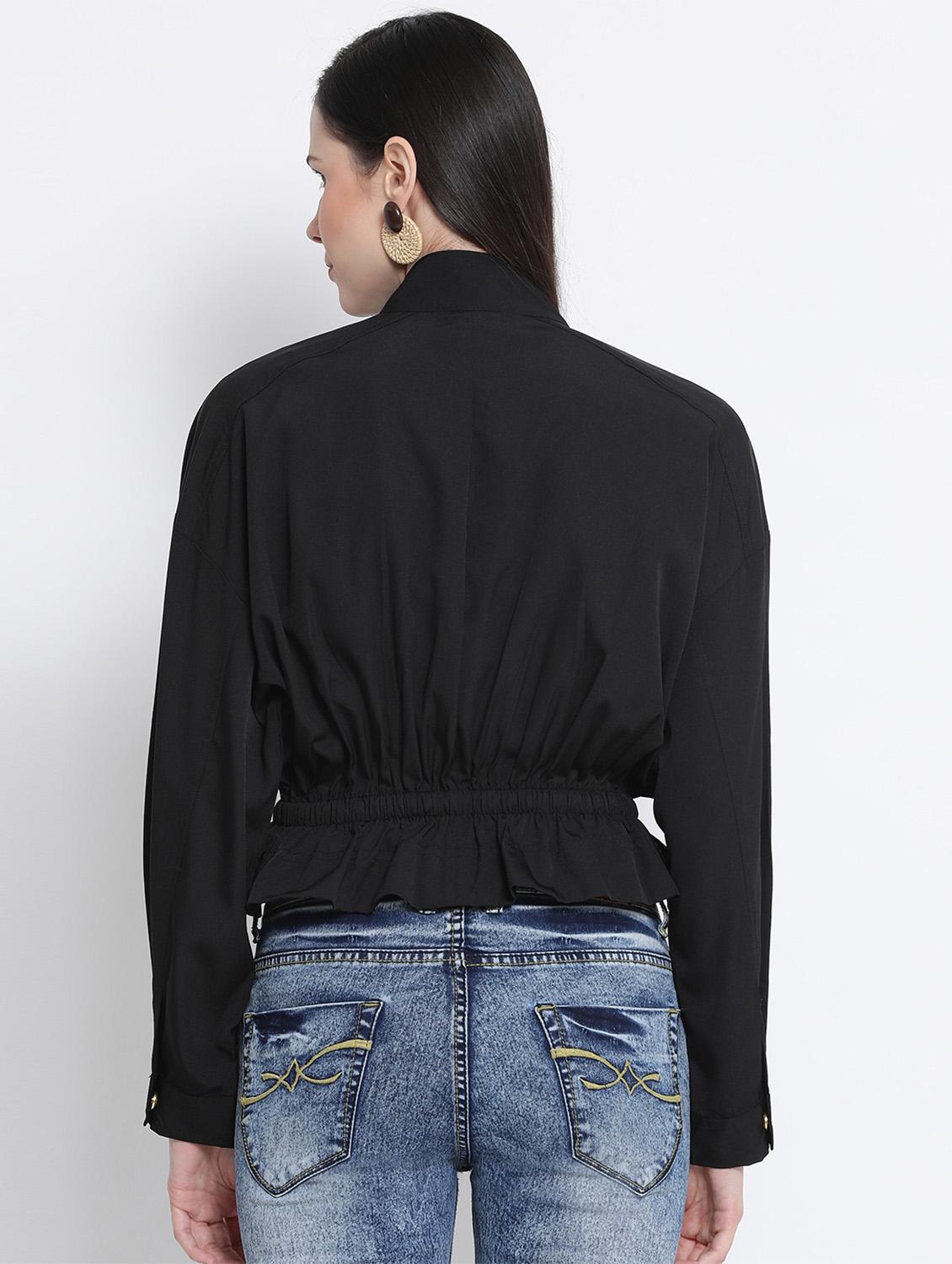 drawstring peplum jacket - 17341441 - Standard Image - 2