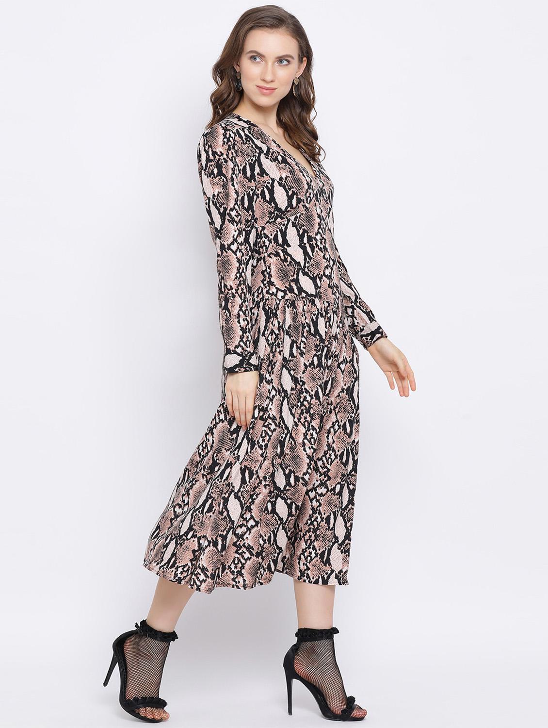 animal print a-line dress - 17341473 - Standard Image - 2
