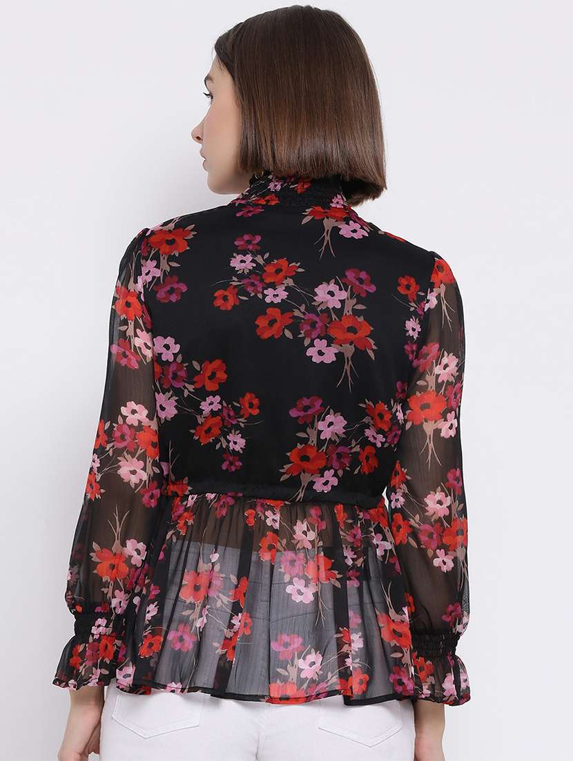 women's peplum mock neck top - 17341750 - Standard Image - 2