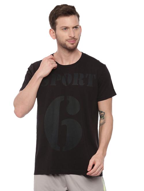 black front print t-shirt - 17342242 -  Standard Image - 0